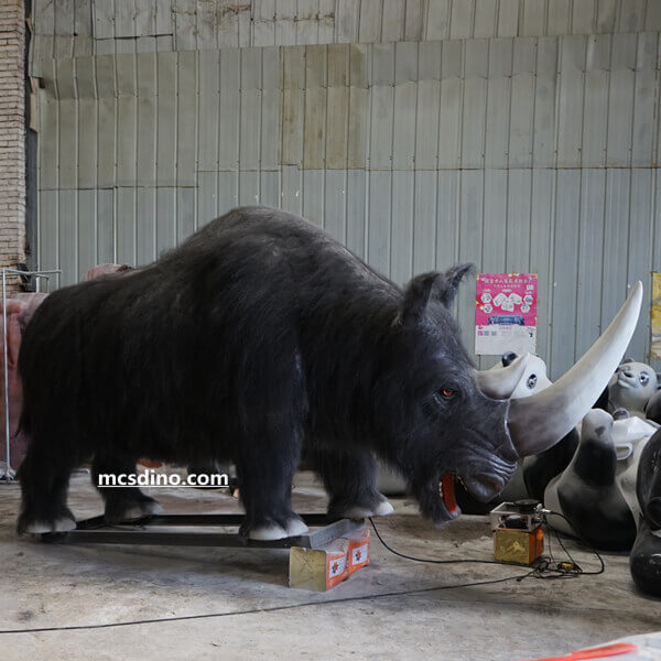 woolly rhinoceros animatronic model