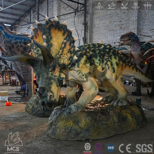 MCSDINO Animatronic Dinosaur Lifelike Animatonic Triceratops Model-MCST003